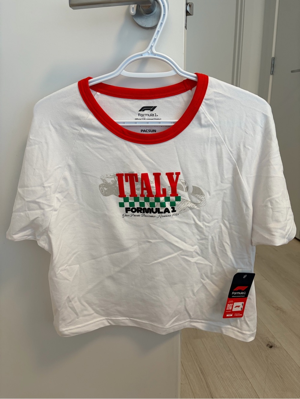 Pacsun Formula 1 Italy Graphic Ringer Tee - White & Red Size XL BRAND NEW
